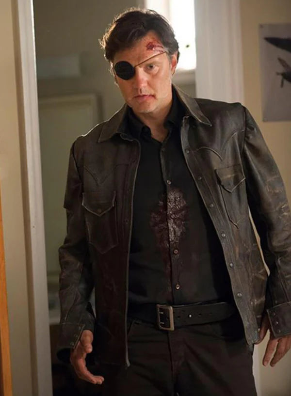 
David Morrissey The Walking Dead Black Leather Jacket