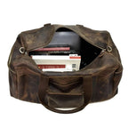 Genuine Cow Leather Weekender Duffle Bag Zing Apparel