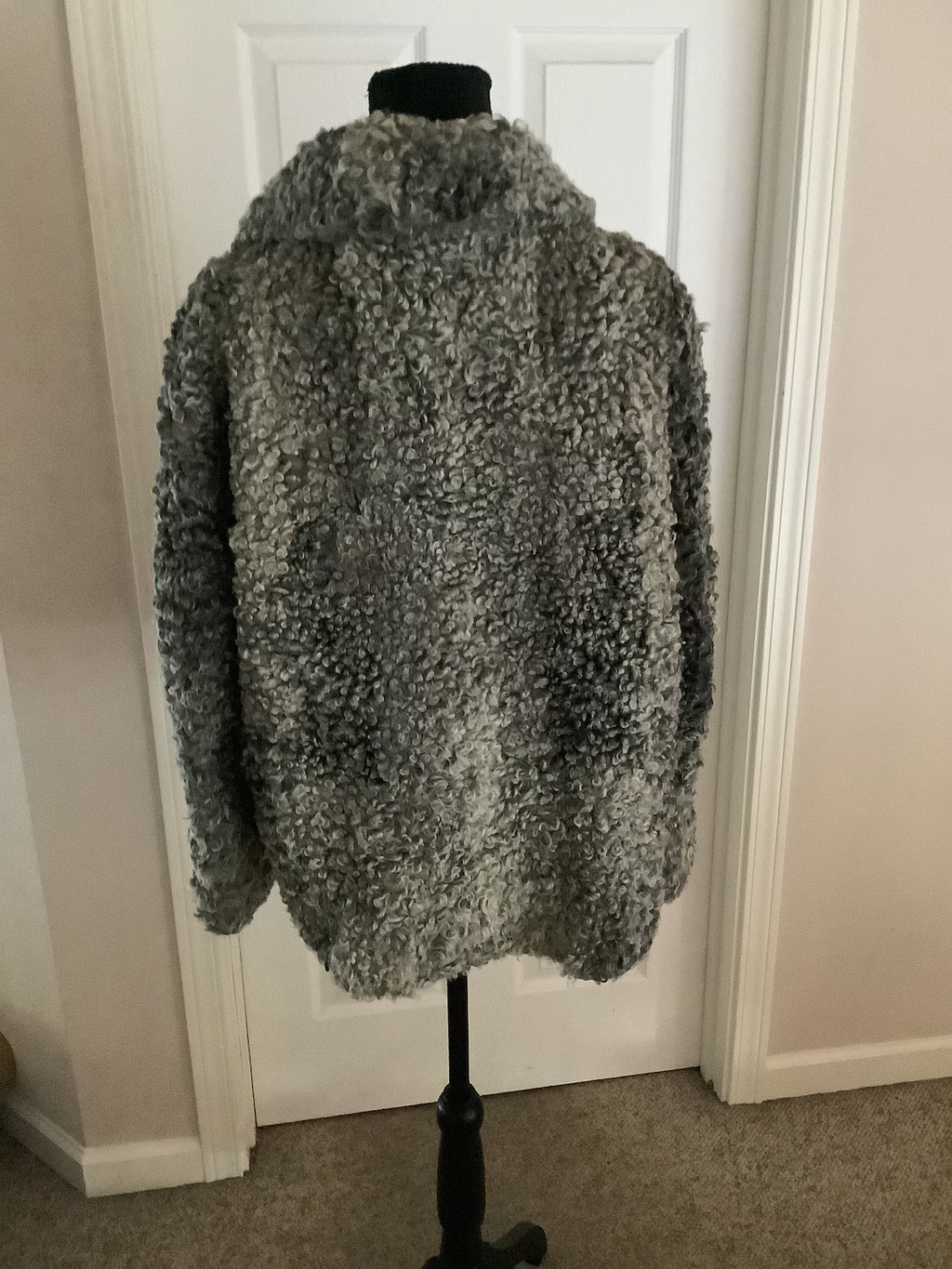 Vintage Grey Astrakhan Shearling Fur Coat
