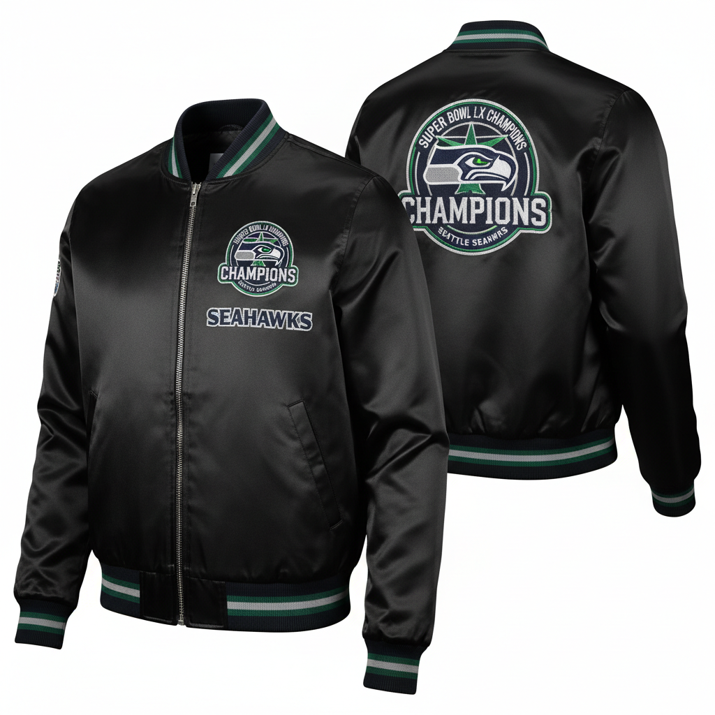 Seahawks Super Bowl LX Champions Bomber Jacket
