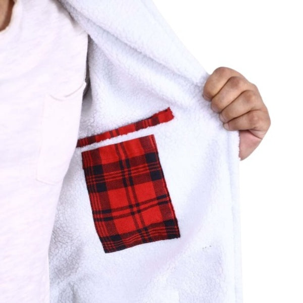 Ryan’s Checkered Cotton Jacket With White Shearling Zing Apparel