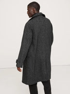 Italian Herringbone Balmacaan Coat