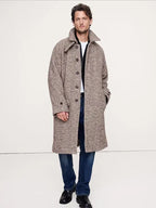 Italian Herringbone Balmacaan Coat