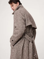 Italian Herringbone Balmacaan Coat