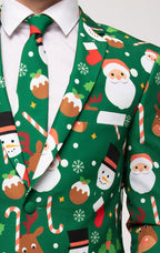 Christmas Santa Green Suit