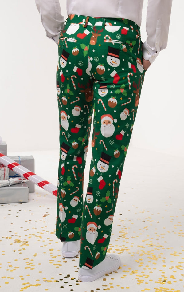 Christmas Santa Green Suit