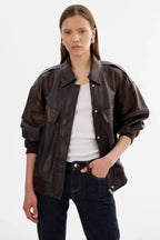LAMARQUE Trevanna Leather Bomber Jacket