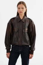 LAMARQUE Trevanna Leather Bomber Jacket