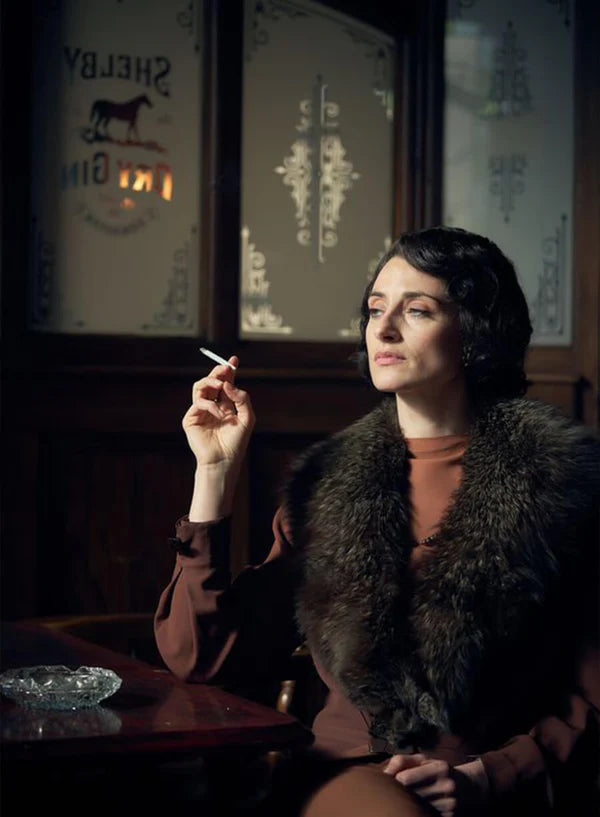 Peaky Blinders Lizzie Shelby  Faux Fur Collar  Coat
