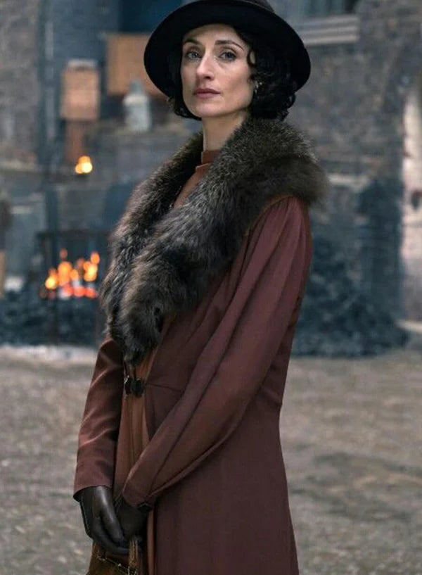 Peaky Blinders Lizzie Shelby   Fur Collar  Coat
