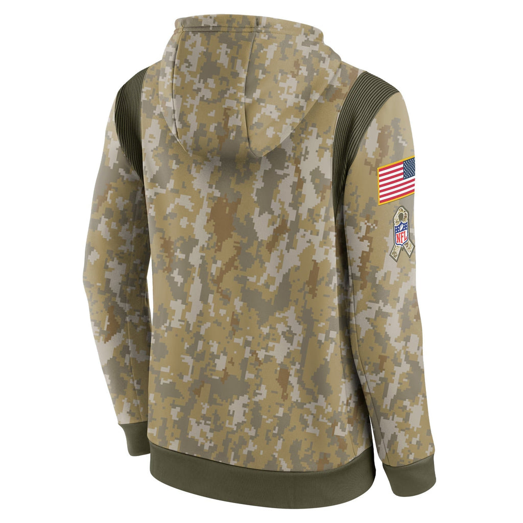 mens nike camo chicago bears salute to service therma performance pullover hoodie