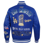 mens pro standard blue los angeles dodgers 2024 world series champions rib satin full snap jacket for sale