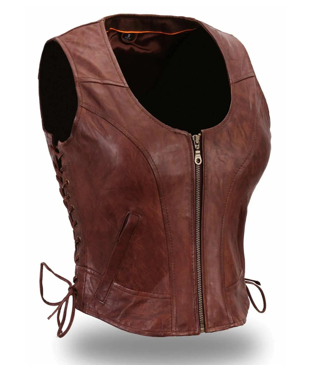 
Michonne The Walking Dead Brown Leather Vest  