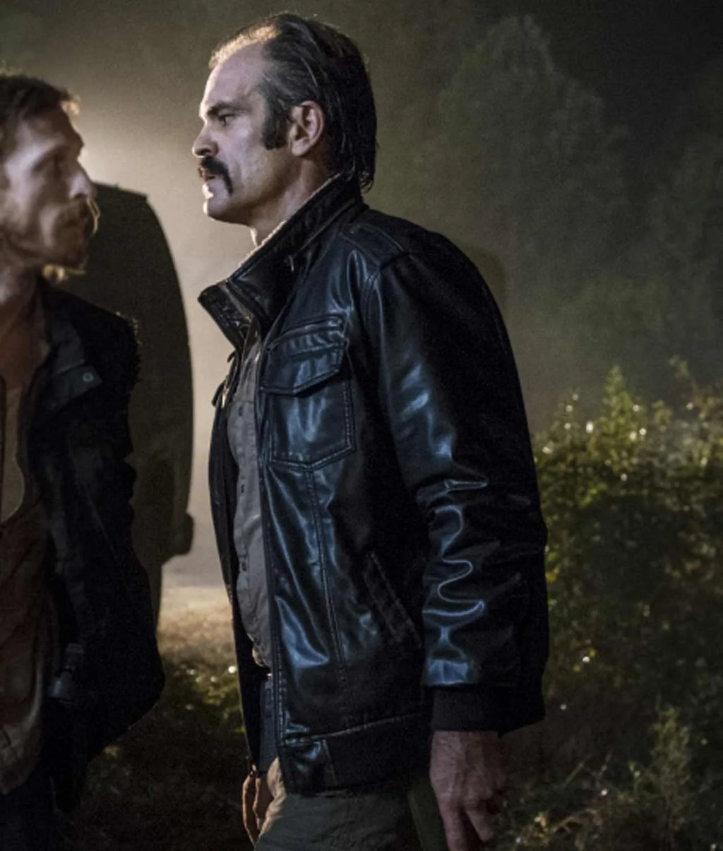 Steven Ogg The Walking Dead Black Leather Jacket