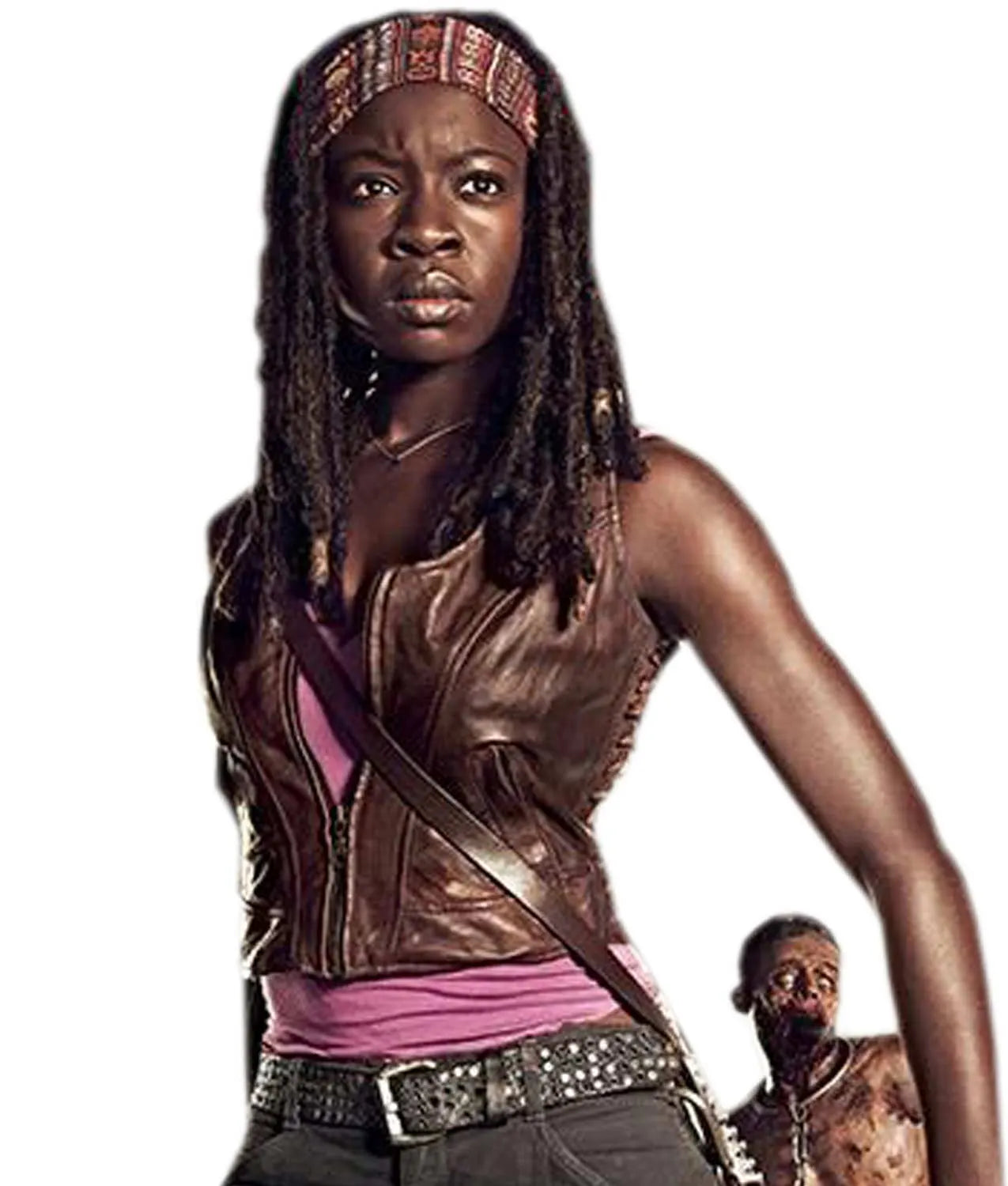 
Michonne The Walking Dead Brown Leather Vest  