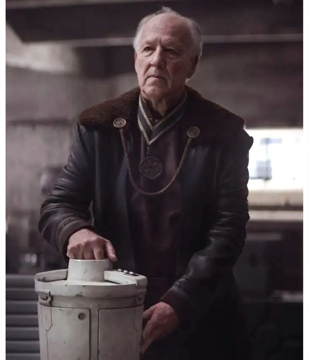 The Mandalorian Werner Herzog Black Leather Coat