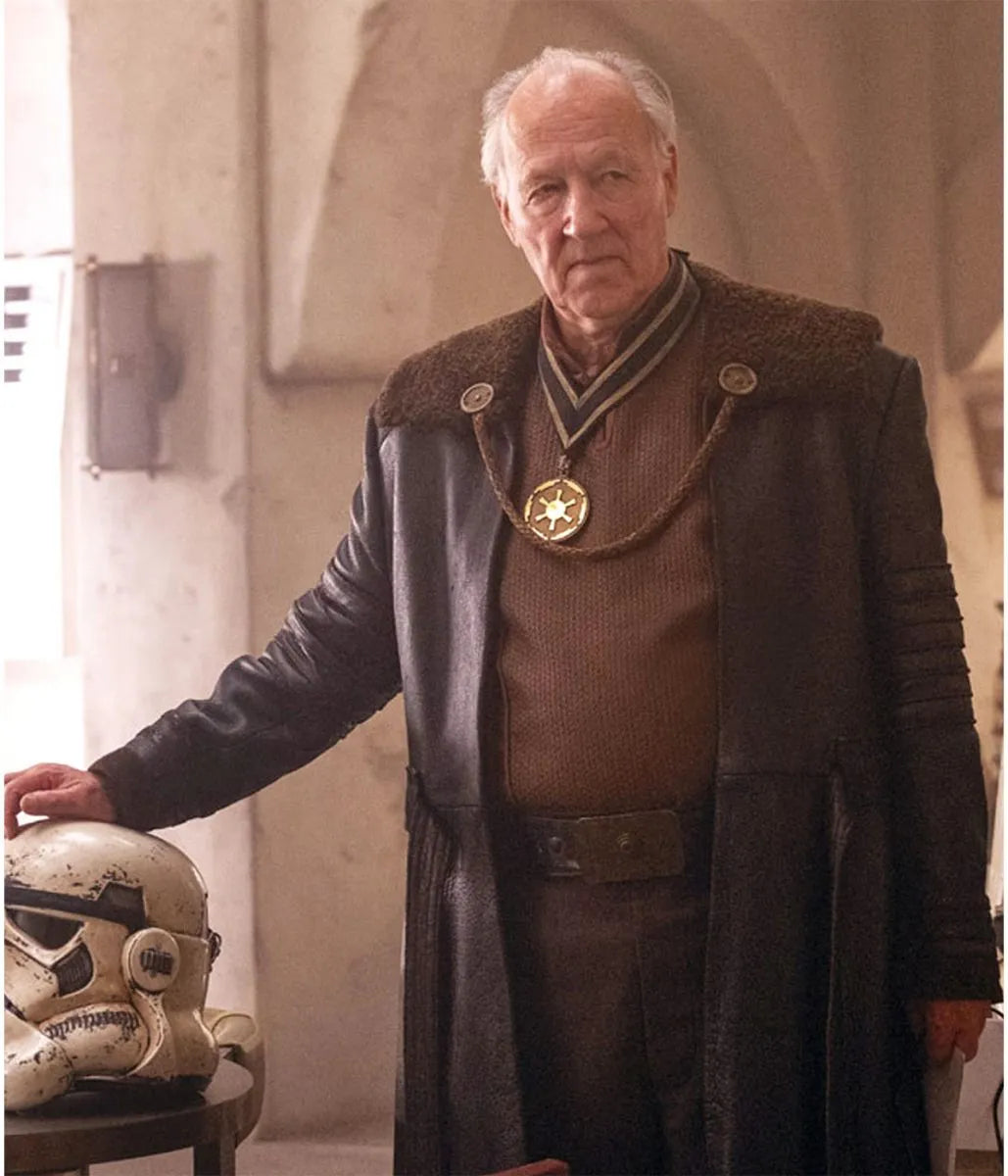 The Mandalorian Werner Herzog Black Leather Coat